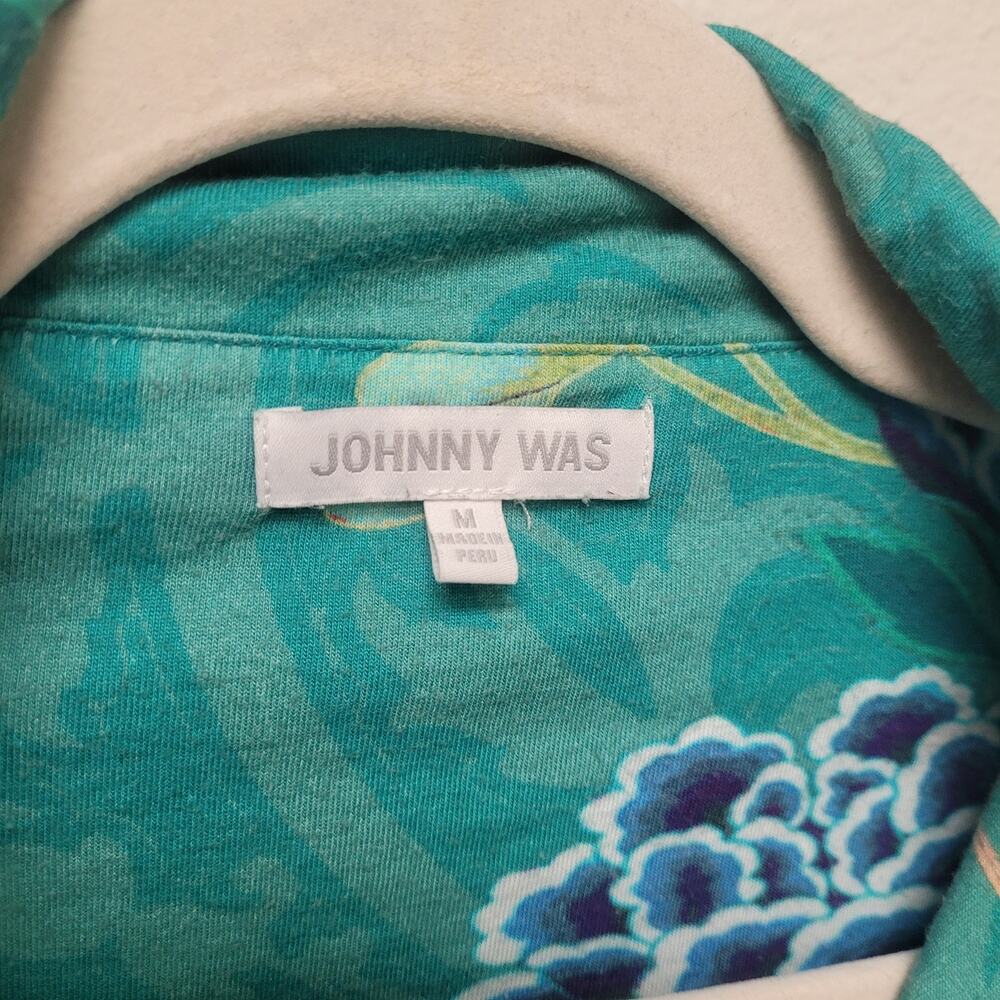 Johnny Was Pajama Set Size M Teal Floral Modal Lounge Sleepwear Resort - Picture 2 of 9